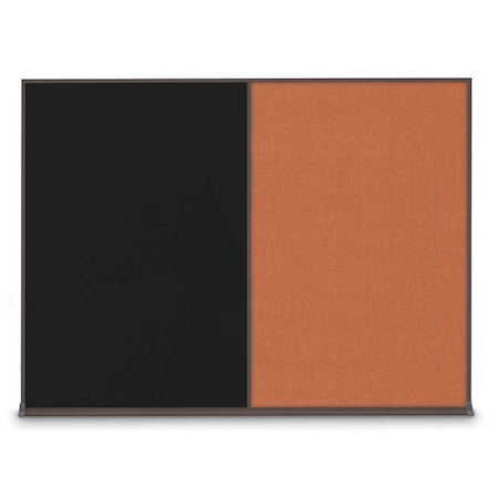 United Visual Products Double Door Radius Plus Corkboard, 60"X UV8004PLUS-BRONZE-FORBO